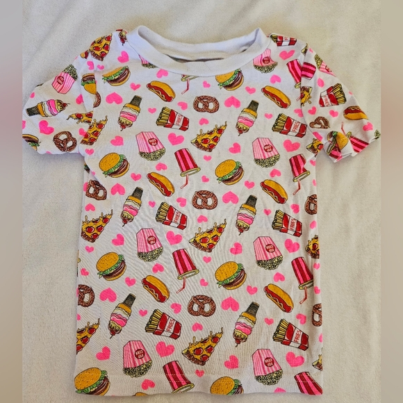 Food Print Girls Pajama Set | Size 5/6 | Extremely Me | Shirt & Pants | PJs - Picture 2 of 7